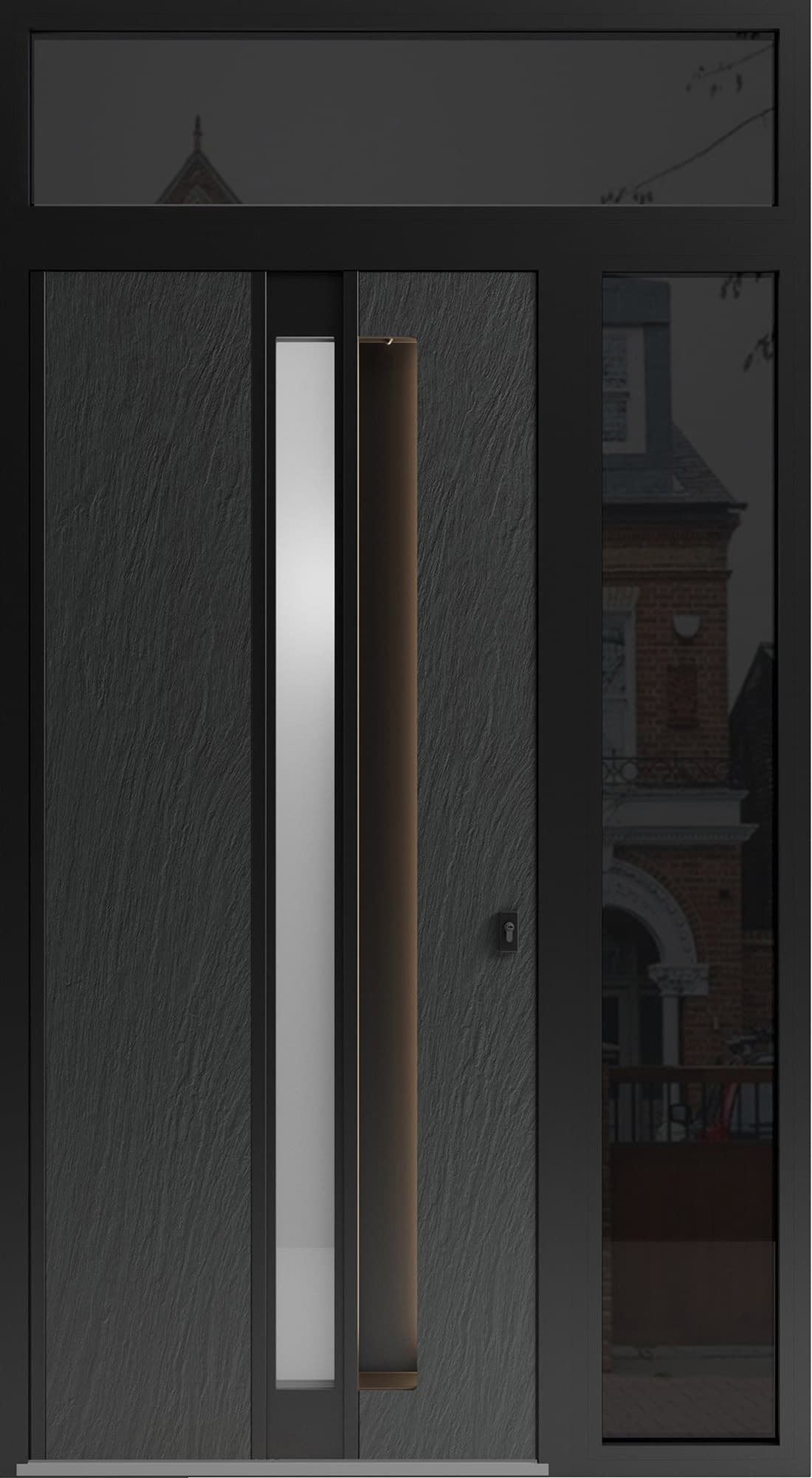 Modern steel exterior aluminum door Hiddex 0155 8ft - 5