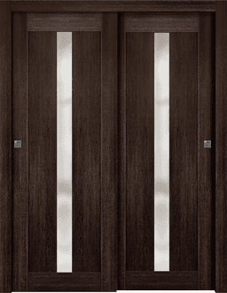 AVON 101 VETRO VERALINGA OAK BYPASS DOORS BELLDINNI MODERN INTERIOR DOOR - 1