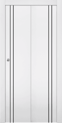 PALLADIO 2V BLACK BIANCO NOBLE BI-FOLD DOORS BELLDINNI MODERN INTERIOR DOOR - 1