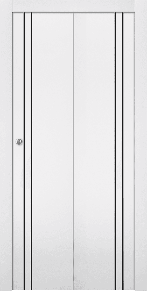 PALLADIO 2V BLACK BIANCO NOBLE BI-FOLD DOORS BELLDINNI MODERN INTERIOR DOOR - 1