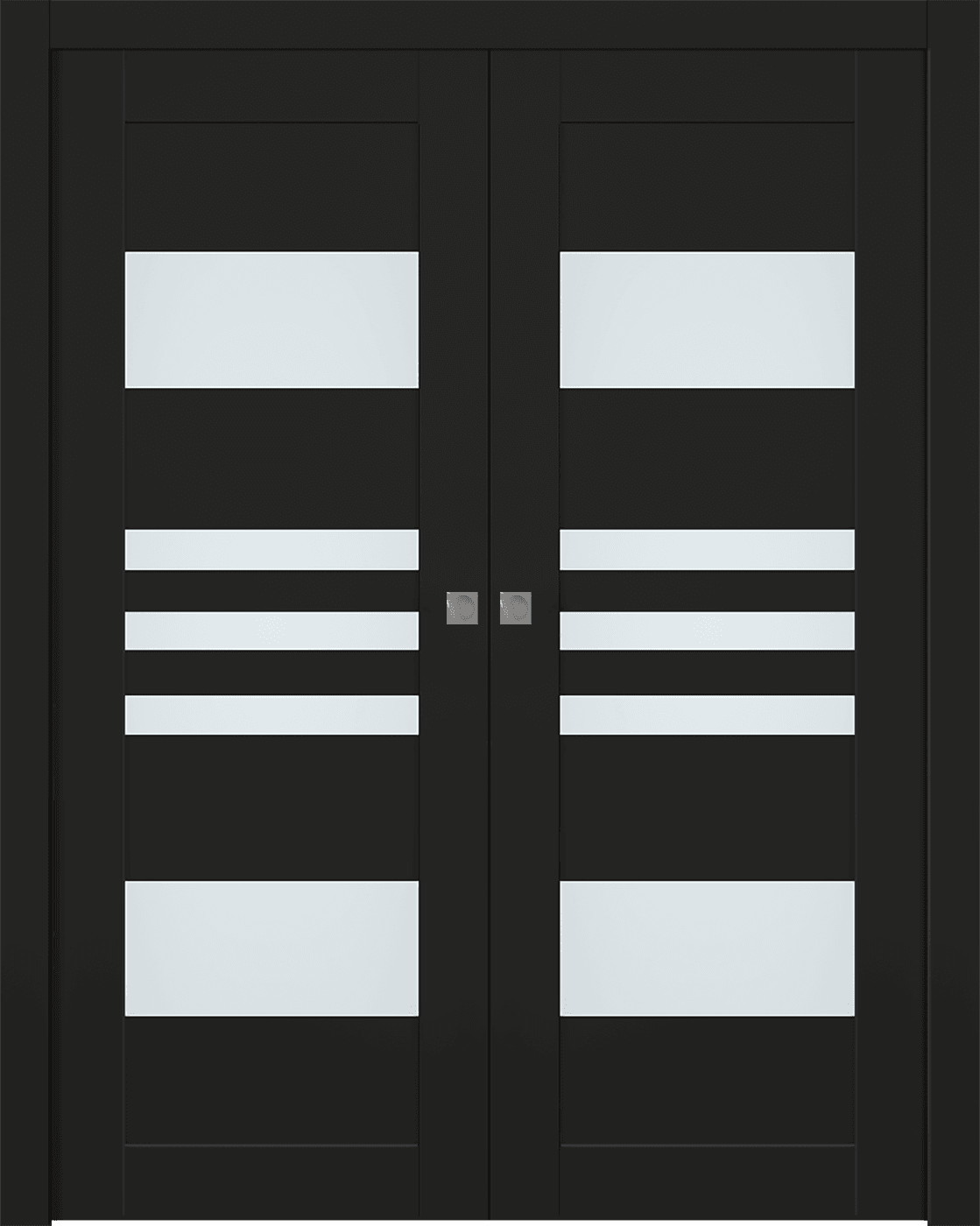LETI VETRO BLACK MATTE DOUBLE POCKET BELLDINNI MODERN INTERIOR DOOR - 1
