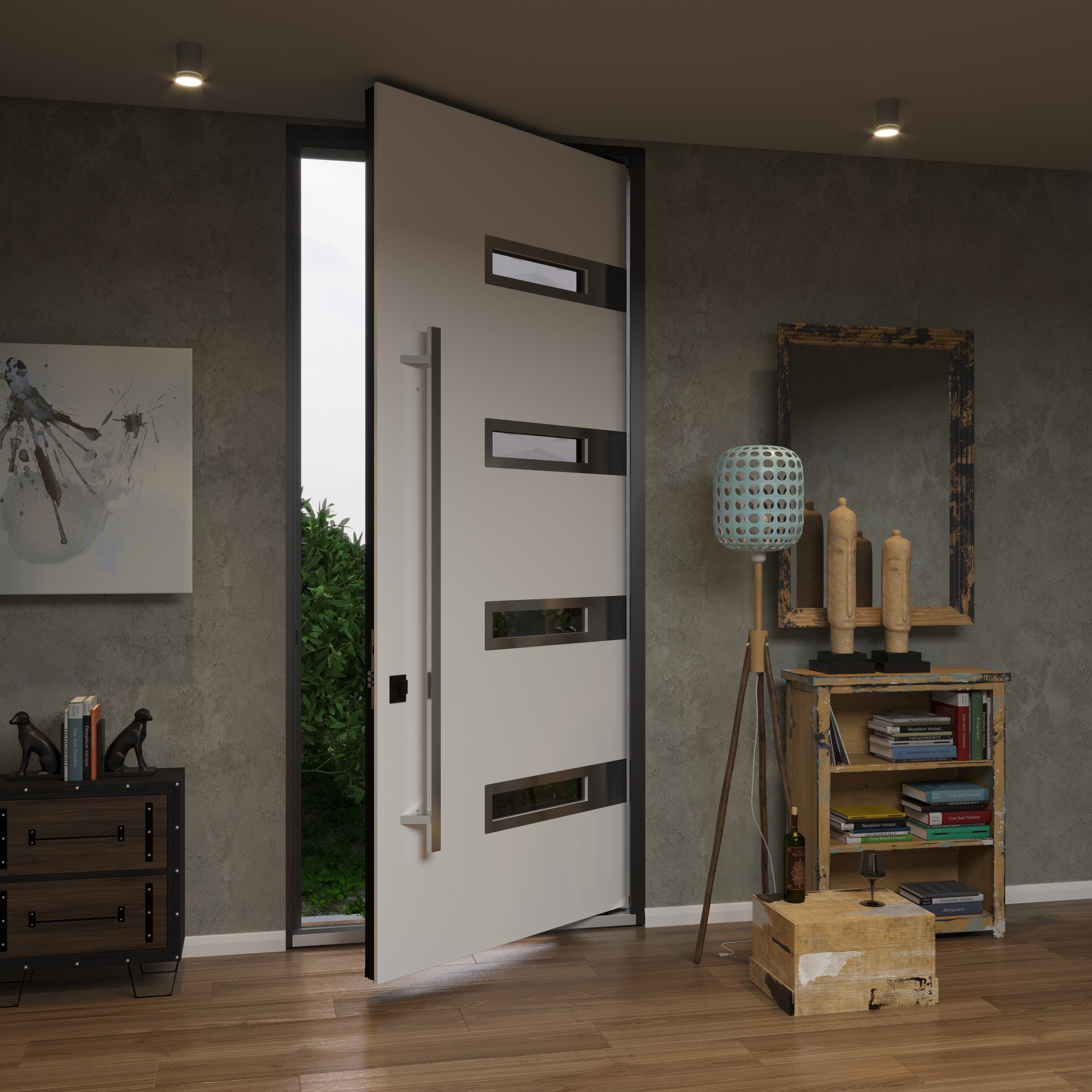 Single pivot metal-aluminum modern exterior door Axis 1131 - 3