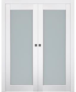 SMART PRO 207 VETRO POLAR WHITE DOUBLE POCKET BELLDINNI MODERN INTERIOR DOOR - 1