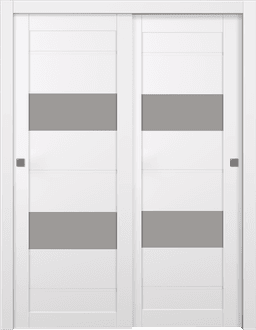 VITA VETRO SNOW WHITE BYPASS BELLDINNI MODERN INTERIOR DOOR - 1