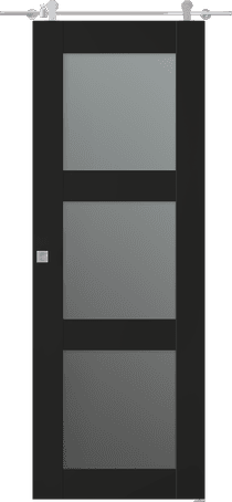 AVON 3 LITE VETRO BLACK MATTE BARN BELLDINNI MODERN INTERIOR DOOR - 1