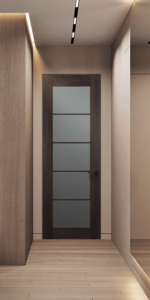 AVON 5 LITE VETRO VERALINGA OAK DOUBLE INVISIBLE METAL FRAME BELLDINNI MODERN INTERIOR DOOR - 2