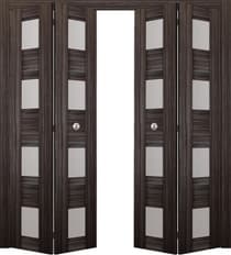 DELLA VETRO GRAY OAK DOUBLE BI-FOLD BELLDINNI MODERN INTERIOR DOOR - 1