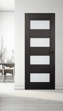 DELLA VETRO BLACK MATTE DOUBLE INVISIBLE METAL FRAME BELLDINNI MODERN INTERIOR DOOR - 1
