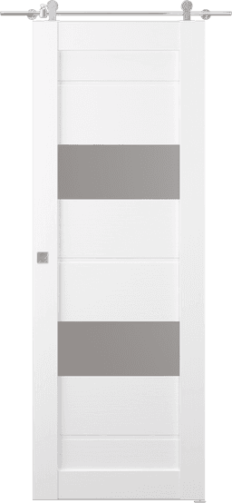VITA VETRO BIANCO NOBLE DOUBLE BARN BELLDINNI MODERN INTERIOR DOOR - 1
