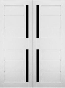 ESTA BLACK VETRO BIANCO NOBLE DOUBLE BARN BELLDINNI MODERN INTERIOR DOOR - 2