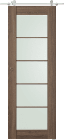 AVON 5 LITE VETRO PECAN NUTWOOD BARN BELLDINNI MODERN INTERIOR DOOR - 1