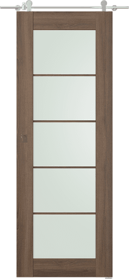 AVON 5 LITE VETRO PECAN NUTWOOD BARN BELLDINNI MODERN INTERIOR DOOR - 1