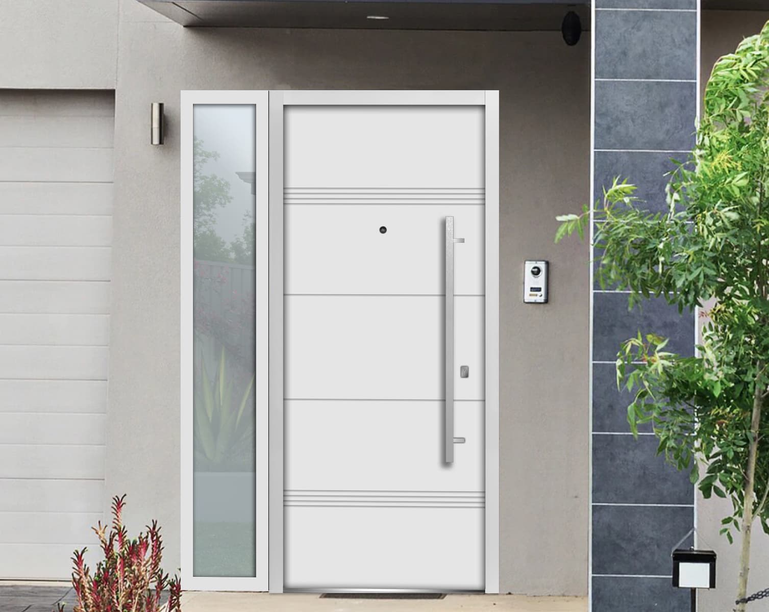 Single Modern Steel Exterior Door Deux 1705 8ft - 8