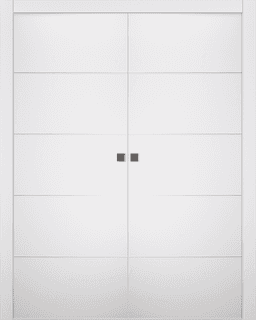 ARVIKA POLAR WHITE DOUBLE POCKET BELLDINNI MODERN INTERIOR DOOR - 1