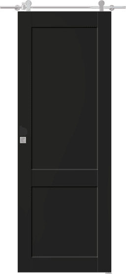 SHAKER 2 PANEL BLACK MATTE BARN BELLDINNI MODERN INTERIOR DOOR - 1