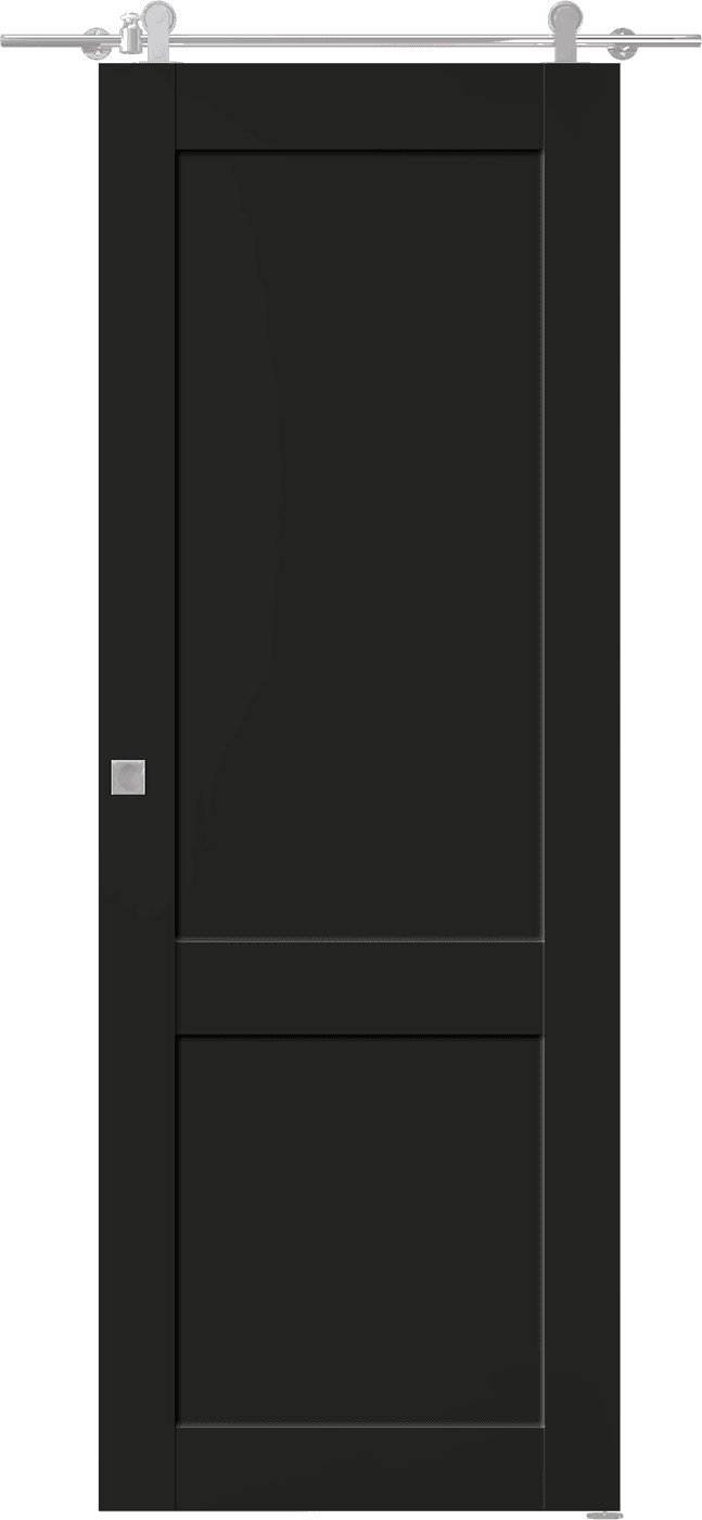 SHAKER 2 PANEL BLACK MATTE BARN BELLDINNI MODERN INTERIOR DOOR - 1