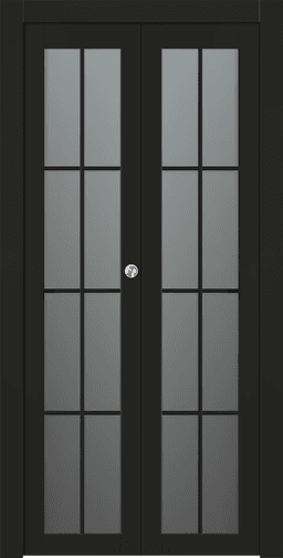 AVON 8 LITE VETRO BLACK MATTE DOUBLE BI-FOLD BELLDINNI MODERN INTERIOR DOOR - 1