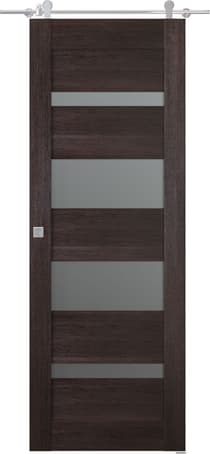 AVON 07-01 VETRO VERALINGA OAK DOUBLE BARN BELLDINNI MODERN INTERIOR DOOR - 1