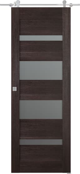 AVON 07-01 VETRO VERALINGA OAK DOUBLE BARN BELLDINNI MODERN INTERIOR DOOR - 1