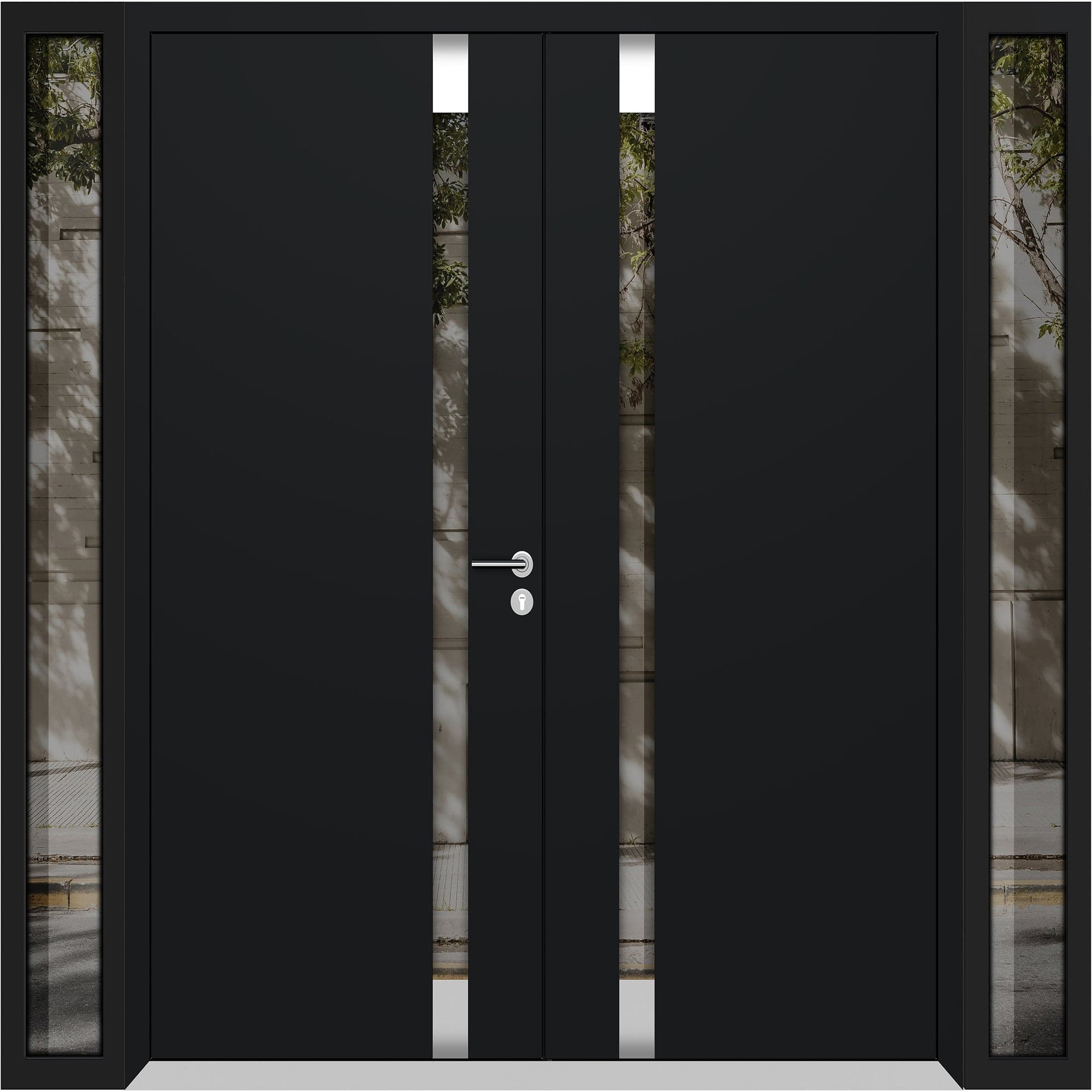Double metal-aluminum modern exterior door Cynex 6777 8ft - 4