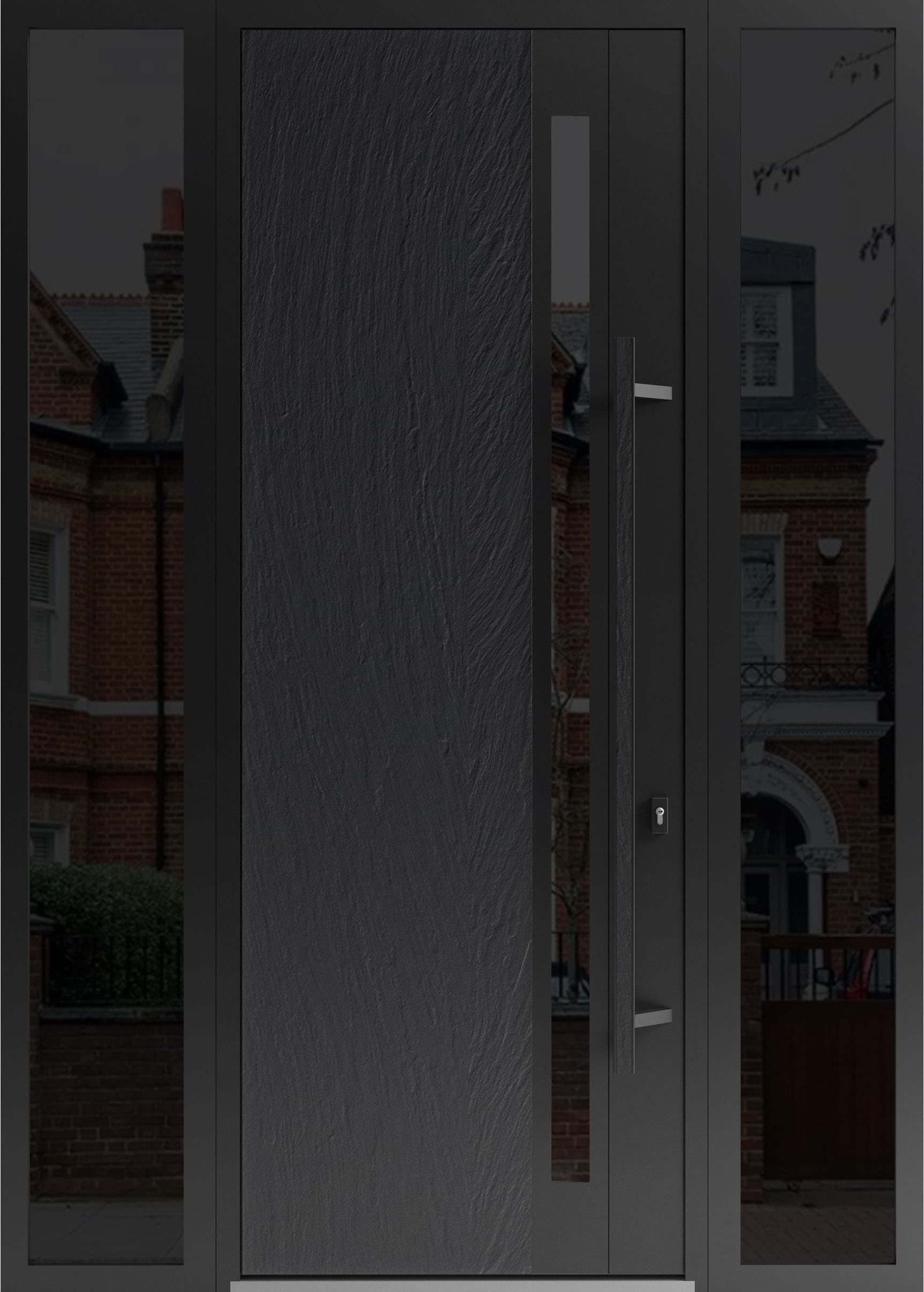 Single metal-aluminum modern exterior door Dekton 0163 8ft - 3