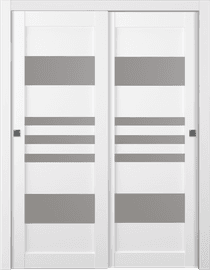 LETI VETRO BIANCO NOBLE BYPASS BELLDINNI MODERN INTERIOR DOOR - 1