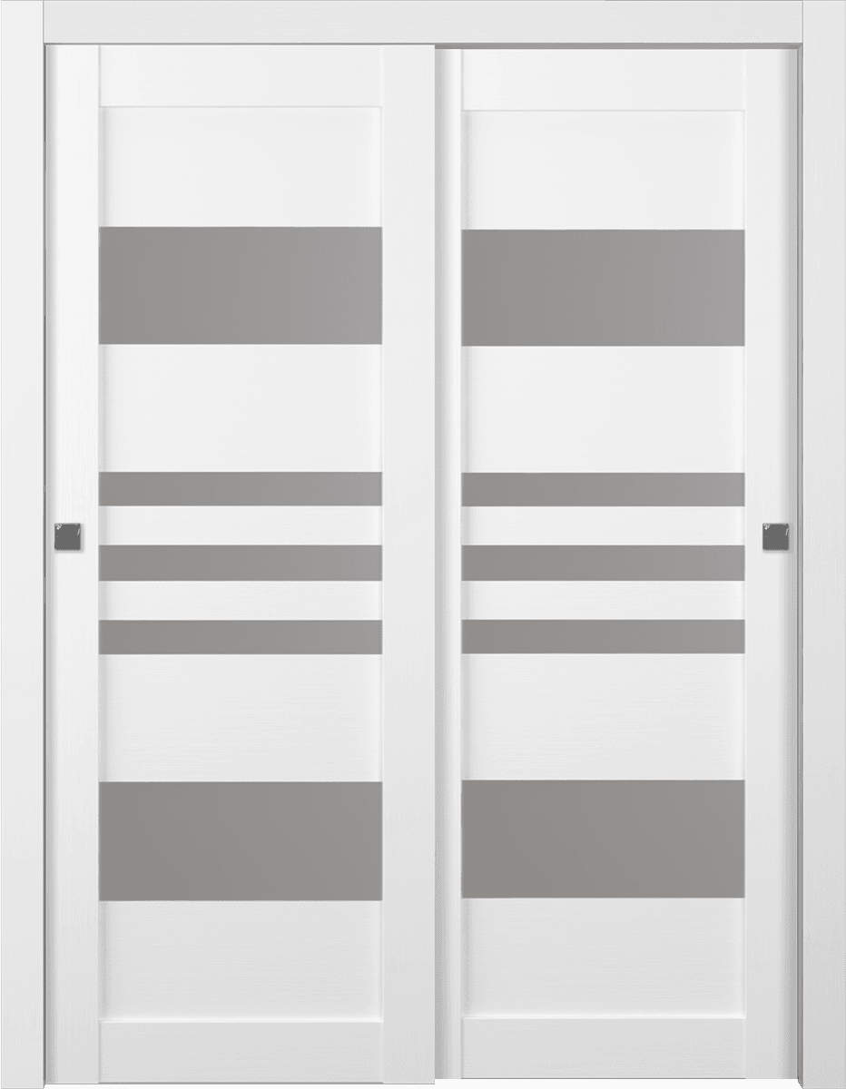 LETI VETRO BIANCO NOBLE BYPASS BELLDINNI MODERN INTERIOR DOOR - 1