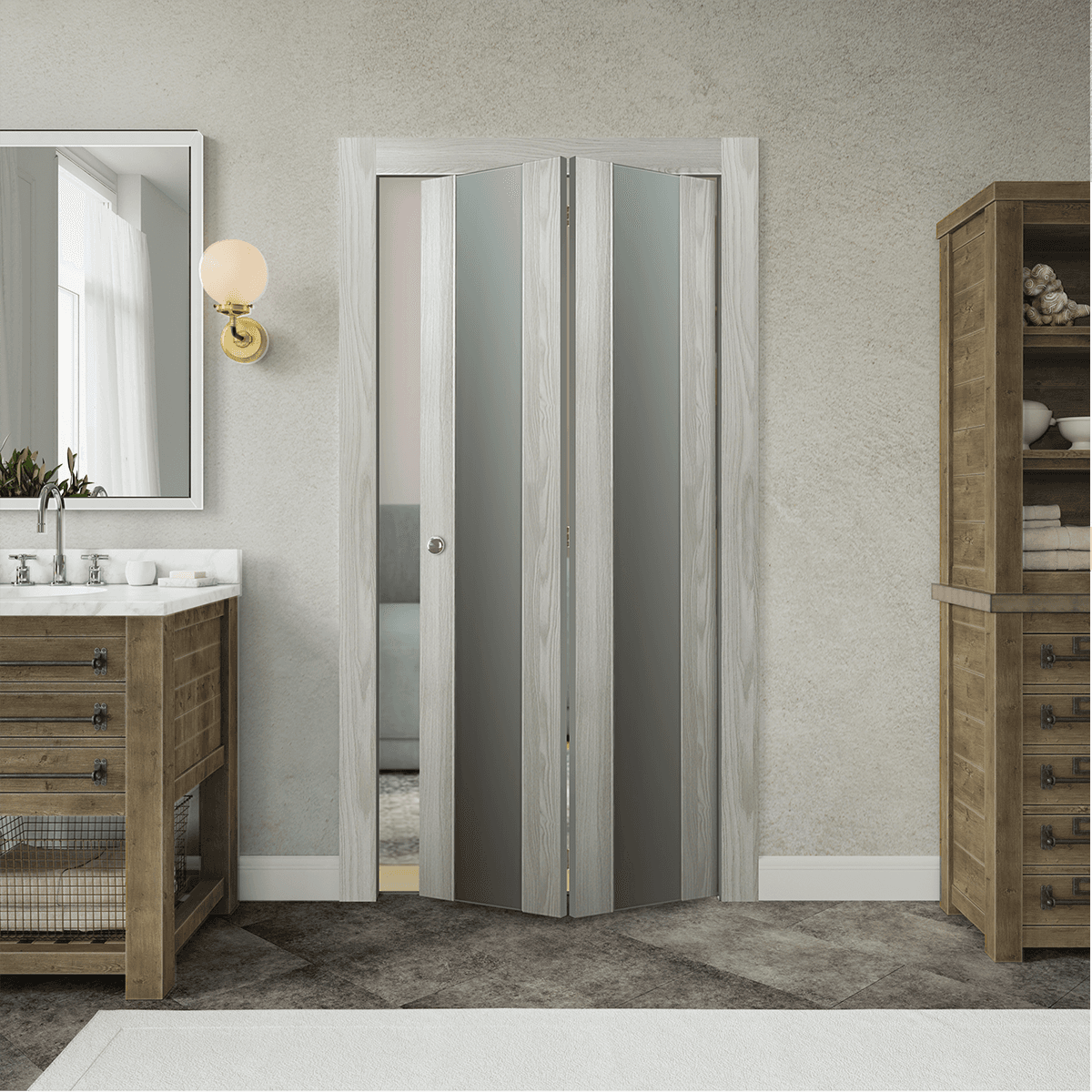 AVON 202 VETRO RIBEIRA ASH BI-FOLD BELLDINNI MODERN INTERIOR DOOR - 2