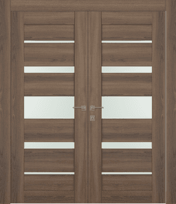 AVON 07-03 VETRO PECAN NUTWOOD DOUBLE DOORS BELLDINNI MODERN INTERIOR DOOR - 1