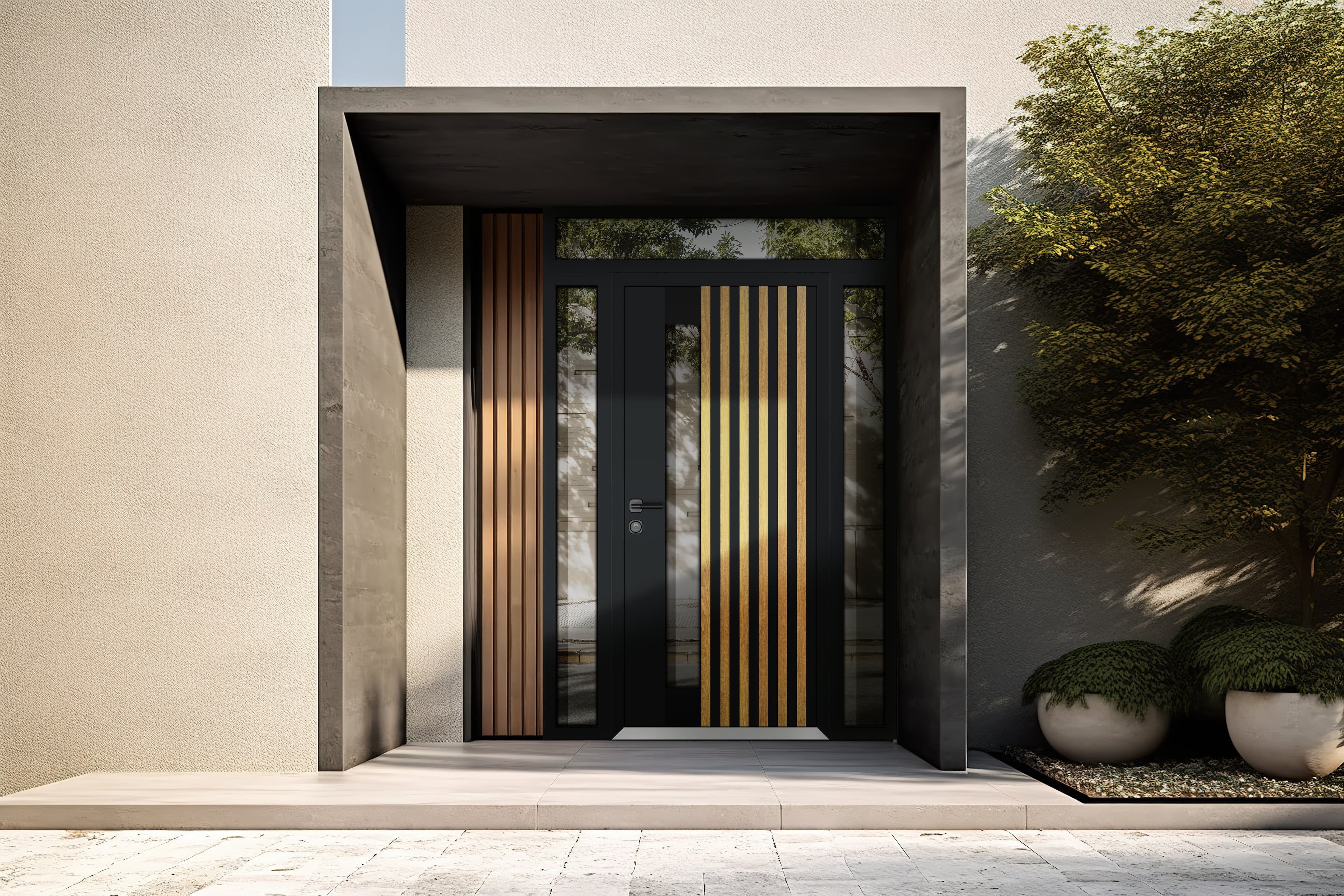 Single metal-aluminum modern exterior door Cynex 6113 - 10