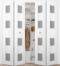 DELLA VETRO BIANCO NOBLE DOUBLE BI-FOLD BELLDINNI MODERN INTERIOR DOOR - 2