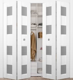 DELLA VETRO BIANCO NOBLE DOUBLE BI-FOLD BELLDINNI MODERN INTERIOR DOOR - 2