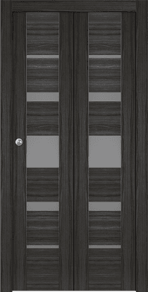 KINA VETRO GRAY OAK DOUBLE BI-FOLD DOORS BELLDINNI MODERN INTERIOR DOOR - 1