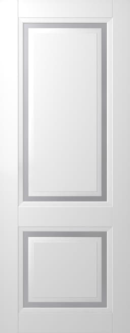 AURUM 2 VETRO POLAR WHITE SLAB BELLDINNI MODERN INTERIOR DOOR - 1