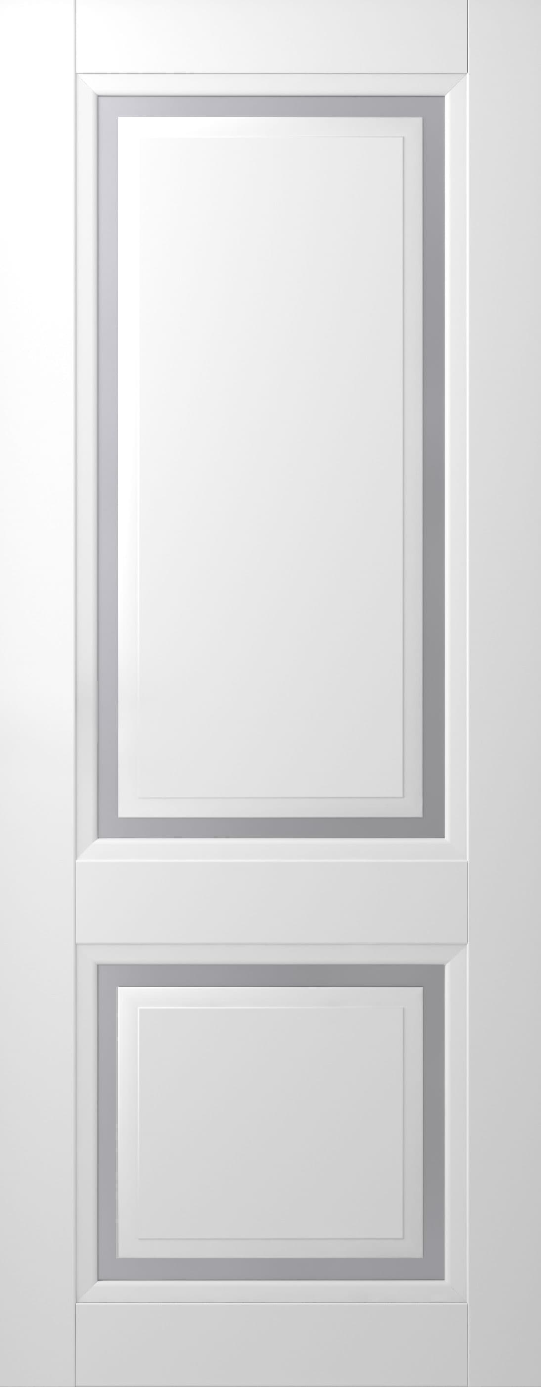 AURUM 2 VETRO POLAR WHITE SLAB BELLDINNI MODERN INTERIOR DOOR - 1