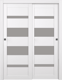 MIRELLA VETRO SNOW WHITE BYPASS BELLDINNI MODERN INTERIOR DOOR - 5