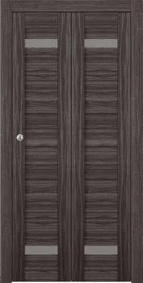 PERLA VETRO GRAY OAK DOUBLE BI-FOLD BELLDINNI MODERN INTERIOR DOOR - 1