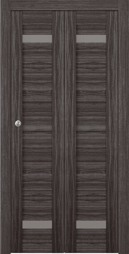 PERLA VETRO GRAY OAK DOUBLE BI-FOLD BELLDINNI MODERN INTERIOR DOOR - 1