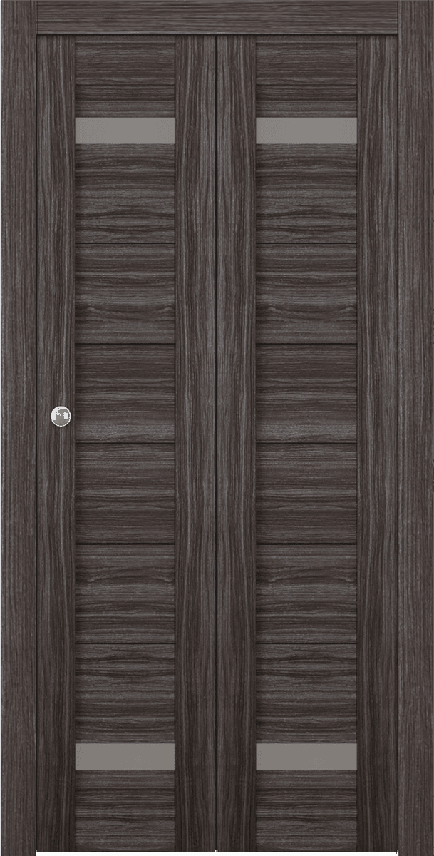 PERLA VETRO GRAY OAK DOUBLE BI-FOLD BELLDINNI MODERN INTERIOR DOOR - 1