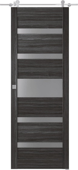 GINA VETRO GRAY OAK BARN DOORS BELLDINNI MODERN INTERIOR DOOR - 1