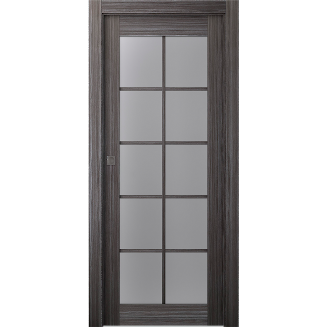 PALLADIO 10 LITE VETRO GRAY OAK POCKET BELLDINNI MODERN INTERIOR DOOR