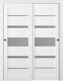 KINA VETRO BIANCO NOBLE BYPASS DOORS BELLDINNI MODERN INTERIOR DOOR - 1