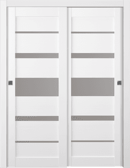 KINA VETRO BIANCO NOBLE BYPASS DOORS BELLDINNI MODERN INTERIOR DOOR - 1