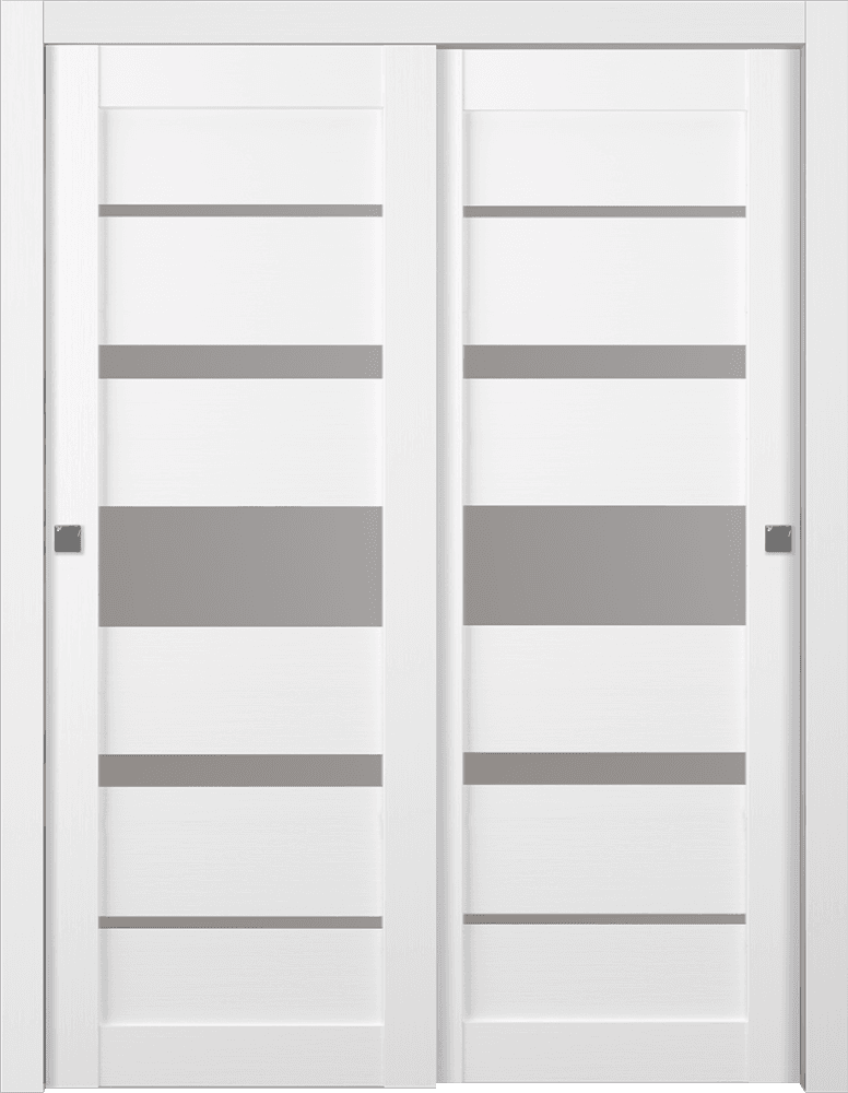 KINA VETRO BIANCO NOBLE BYPASS DOORS BELLDINNI MODERN INTERIOR DOOR - 1