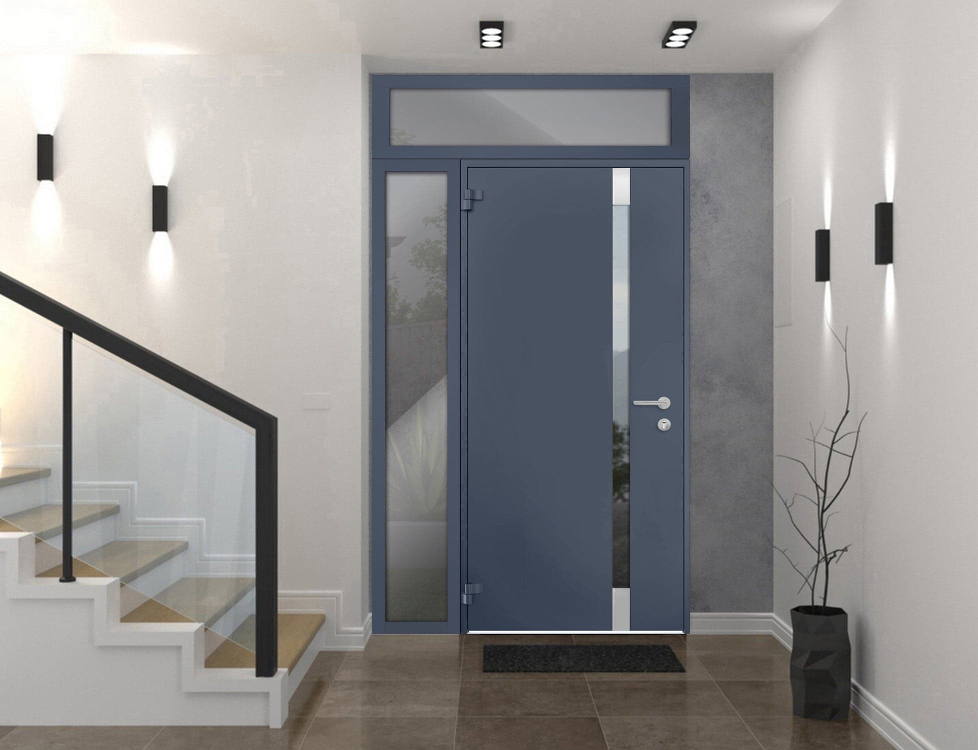 Single metal-aluminum modern exterior door Cynex 6777 A - 9