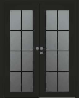 AVON 8 LITE VETRO BLACK MATTE DOUBLE BELLDINNI MODERN INTERIOR DOOR - 1