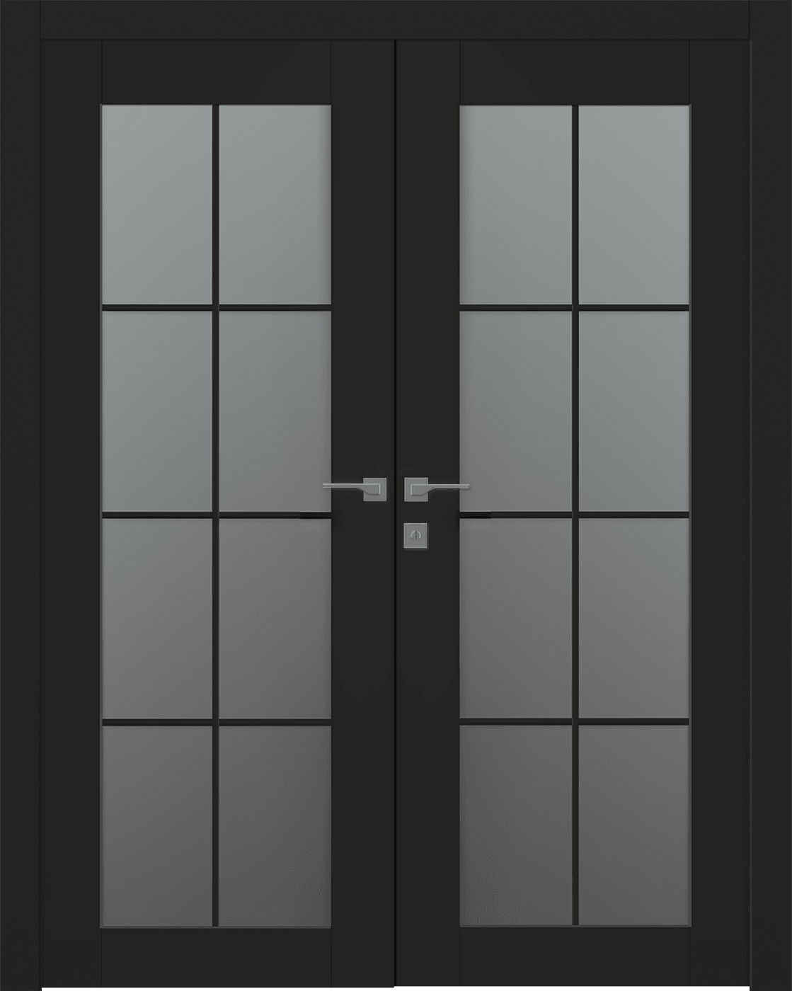 AVON 8 LITE VETRO BLACK MATTE DOUBLE BELLDINNI MODERN INTERIOR DOOR - 1