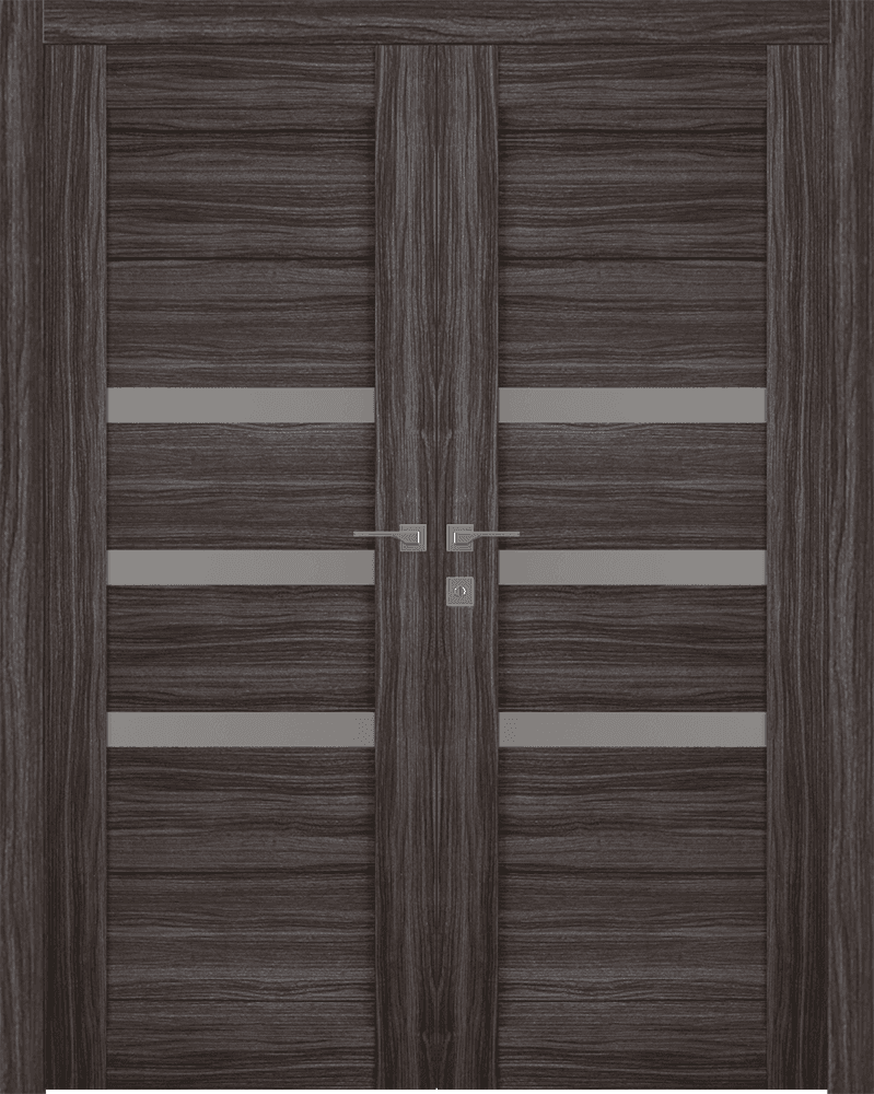 DORA VETRO GRAY OAK DOUBLE BELLDINNI MODERN INTERIOR DOOR - 1