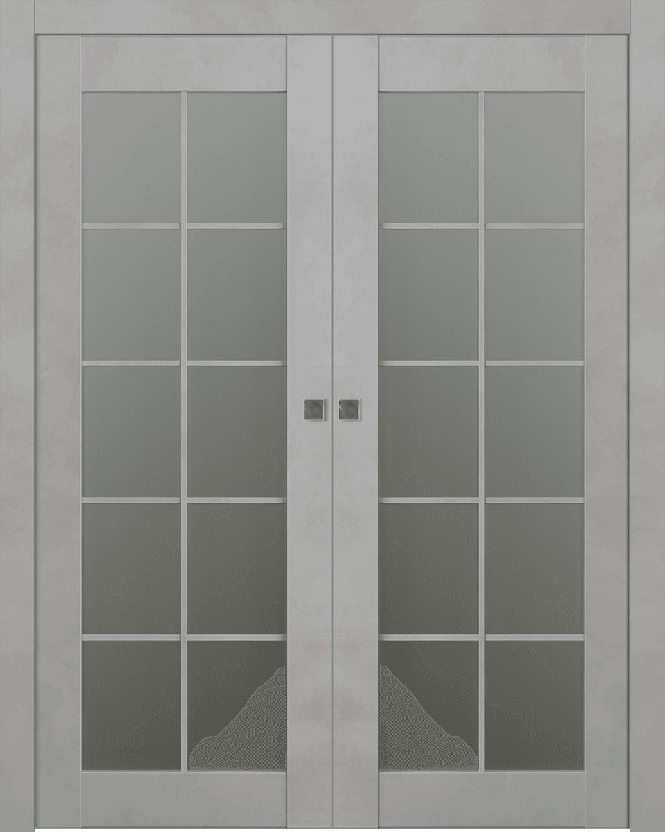 AVON 10 LITE VETRO LIGHT URBAN DOUBLE POCKET BELLDINNI MODERN INTERIOR DOOR - 1