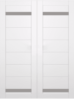 PERLA VETRO SNOW WHITE DOUBLE BI-FOLD BELLDINNI MODERN INTERIOR DOOR - 2